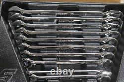 Outils Snap On NEUF SOXRM710A Ensemble de clés mixtes à cliquet métriques non réversibles de 10 pièces