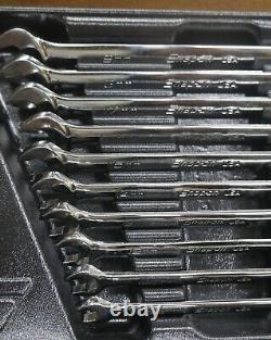 Outils Snap On NEUF SOXRM710A Ensemble de clés mixtes à cliquet métriques non réversibles de 10 pièces