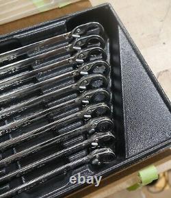 Outils Snap On NEUF SOXRM710A Ensemble de clés mixtes à cliquet métriques non réversibles de 10 pièces