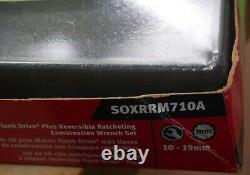 Outils Snap On NEUF SOXRM710A Ensemble de clés mixtes à cliquet métriques non réversibles de 10 pièces