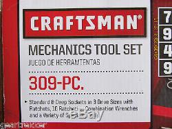 Sears Craftsman 309 Pc Ensemble D'outils Mécaniques # 41309 Douilles Clé À Cliquet