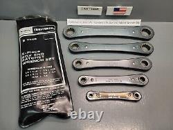 Sears Craftsman 4368 Sae Box End Ratchet Wrench Standard 1/4 7/8 Set USA Nos