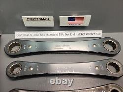 Sears Craftsman 4368 Sae Box End Ratchet Wrench Standard 1/4 7/8 Set USA Nos