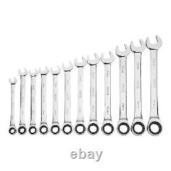 Set de clés à cliquet Klutch, 12 pièces, métrique 8-19 mm