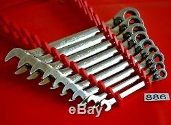Snap-on Tools Rare Blue-point 9pc Imperial Sae Ratchet Spanner Set (886)