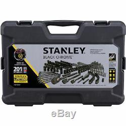 Stanley 201 Mécanique Pc Tool Set Chrome Noir À Cliquet Douilles Clé Kit Case