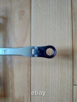 Tone Offset Ring Ratchet Wrench Long Flex Head Set 10-17mm Rma400l Noir 4pcs