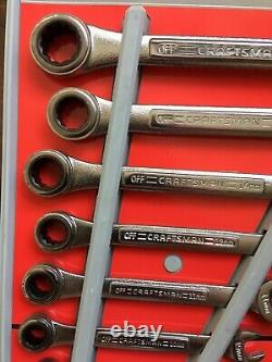 USA Craftsman Metric Ratcheting Wrench Set 42445 8-18mm Combinaison Box End 8pc