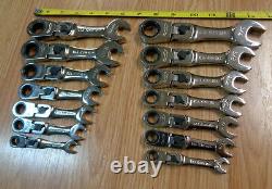 USA Craftsman Stubby Short Locking Flex Head Ratchet Wrench Set Metric, Sae Inch