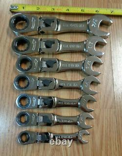 USA Craftsman Stubby Short Locking Flex Head Ratcheting Wrench Set Sae Inch
