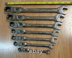 USA Made Craftsman Locking Flex Head Ratcheting Wrench Set Metric 7 Pc. MM