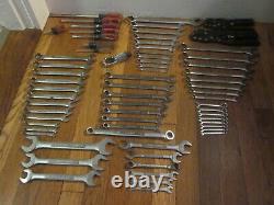 Vtg Craftsman USA Ensemble De Clés Combinées Ratchet Sae Pinces Professionnelles Métriques+