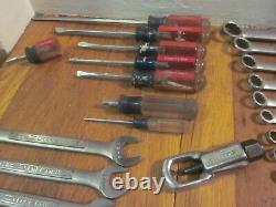 Vtg Craftsman USA Ensemble De Clés Combinées Ratchet Sae Pinces Professionnelles Métriques+