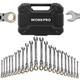 Workpro Ensemble De Clés à Molette Combinées à Tête Flexible De 22 Pièces 72 Dents Métriques Et Sae