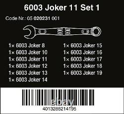 Wera 6003 Joker Combinaison Wrench Set 11 Piece Metric 05020231001