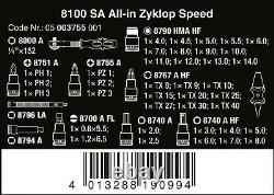 Wera 8100 Sa Tous En Zyklop Speed Ratchet Set Hf 1/4 Drive Metric 05003755001