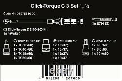 Wera C3 Clic-torque Ensemble De Clé 40 200 Nm 1/2 Drive 13 Pièces 05075680001